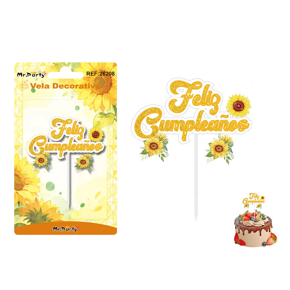 Vela decorativa de girasol 6.4*4.5cm 1