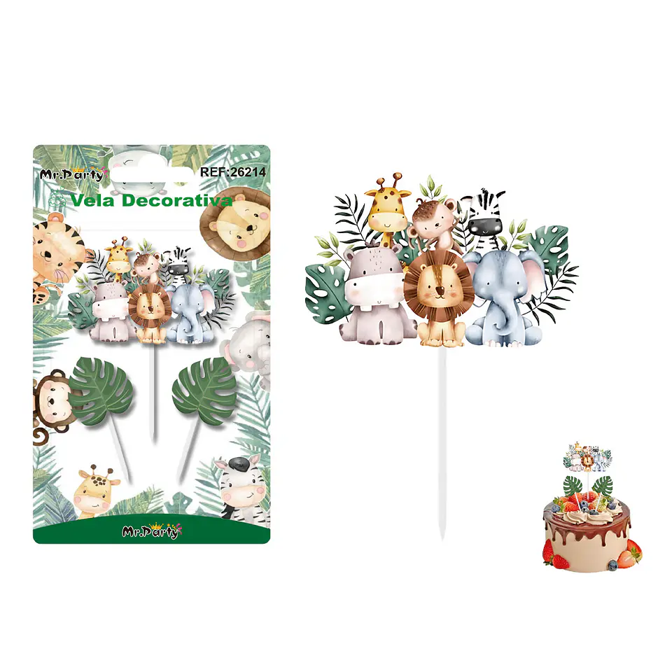 Vela decorativa de animales 3.8*2.1cm 3pcs 1