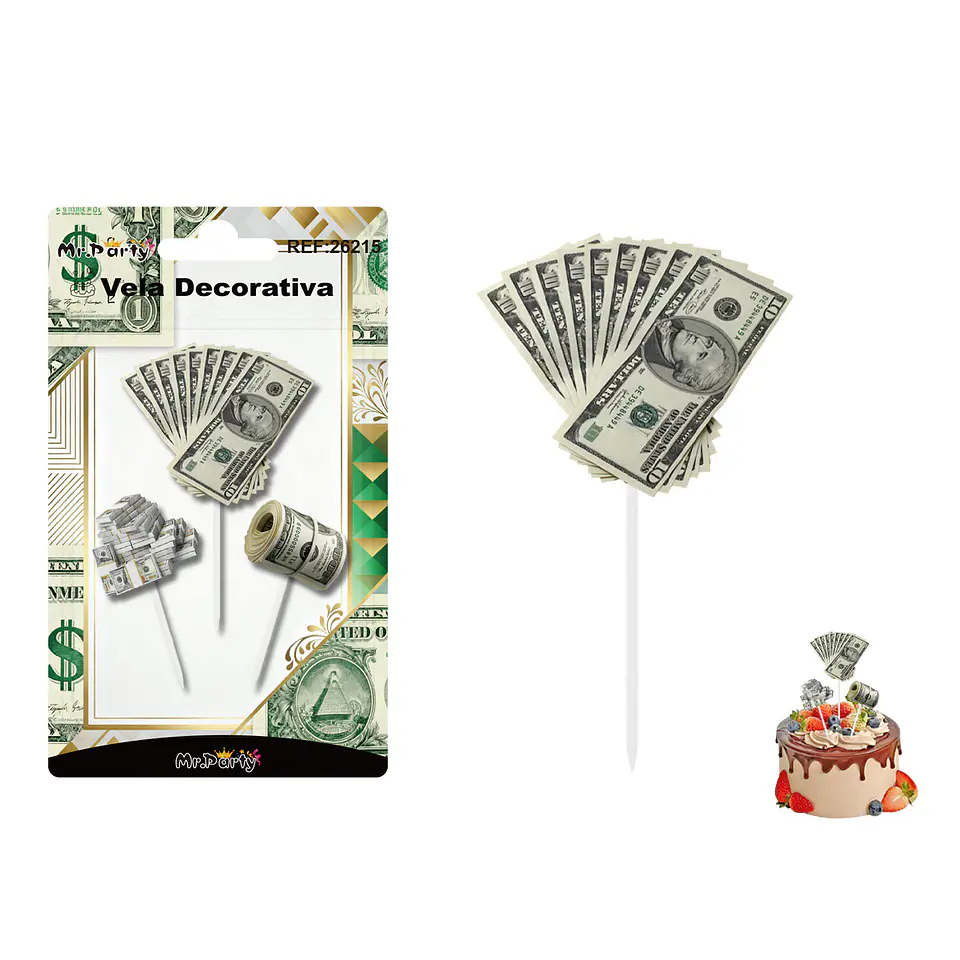 Vela decorativa de dólar 3.6*3cm 3pcs 1