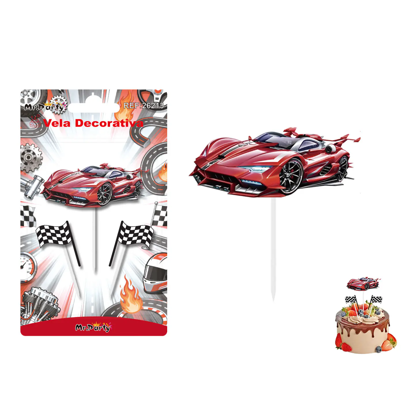 Vela decorativa de auto 5.1*2.1cm 3pcs 1