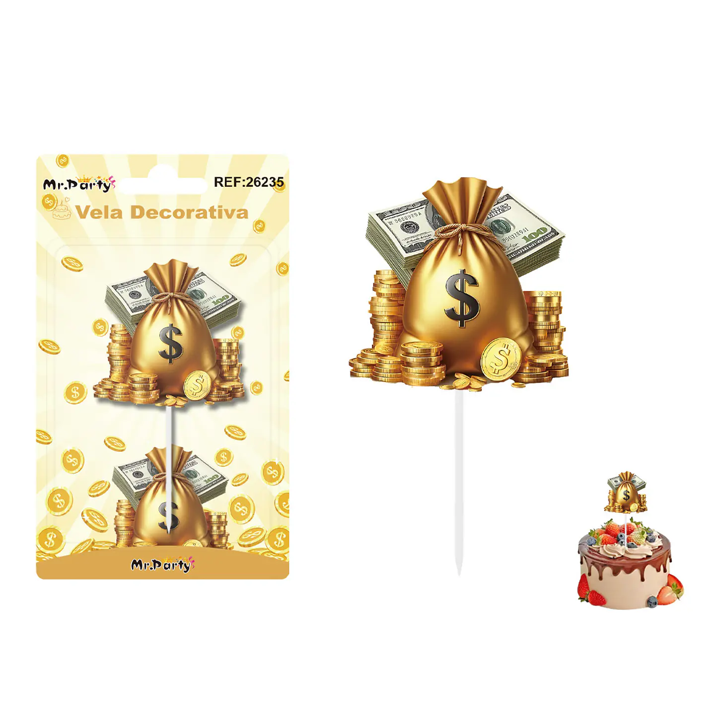 Vela decorativa de dólar 6.1*6.3cm 1
