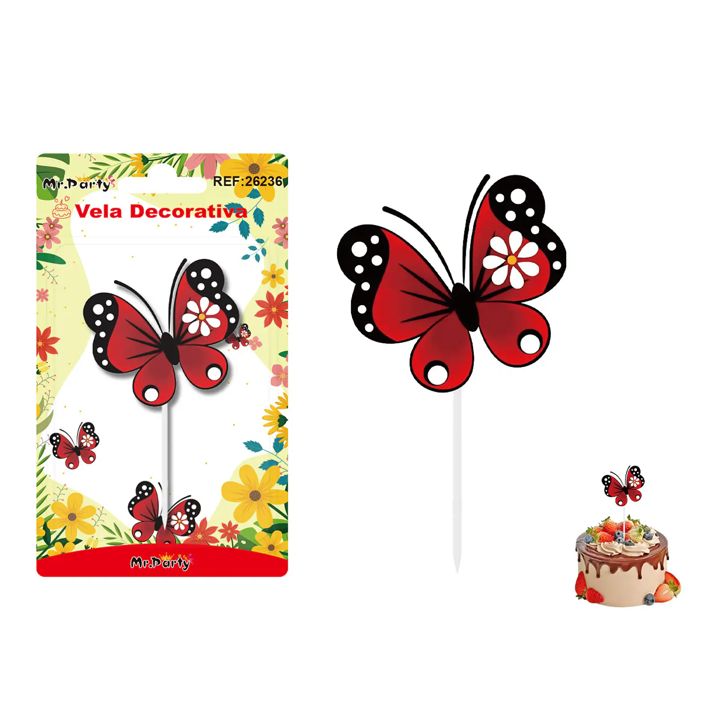 Vela decorativa de mariposa 5.7*6cm 1