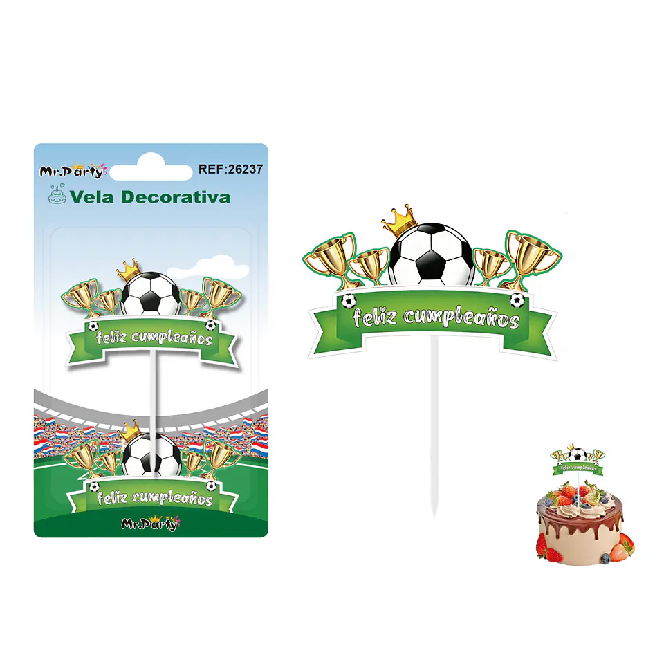 Vela decorativa de fútbol 6.5*3.9cm 1