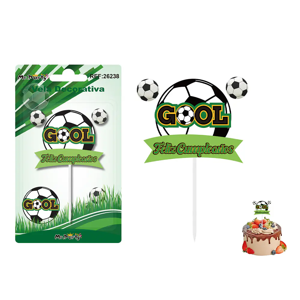 Vela decorativa de fútbol 6.5*5cm