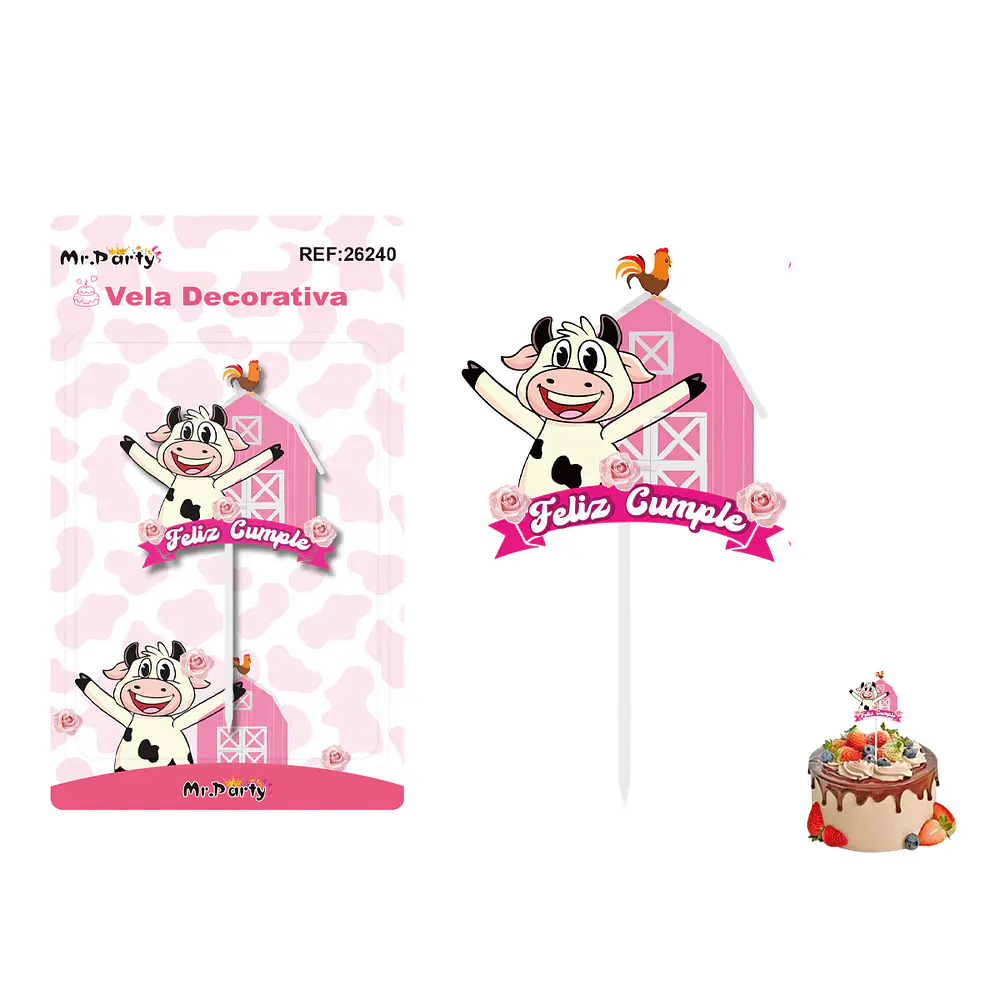 Vela decorativa de granja 6.2*6.4cm