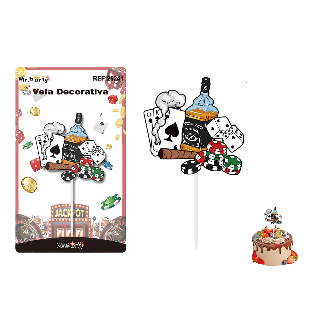 Vela decorativa de cartas de juego 5.9*6.1cm