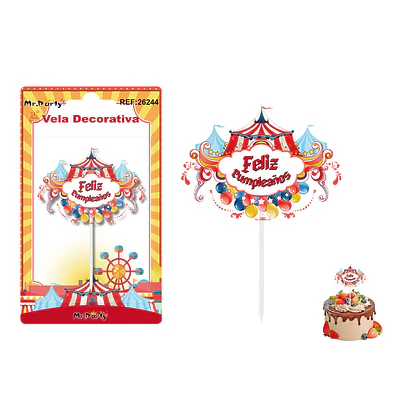 Vela decorativa de circo 6.5*4.6cm