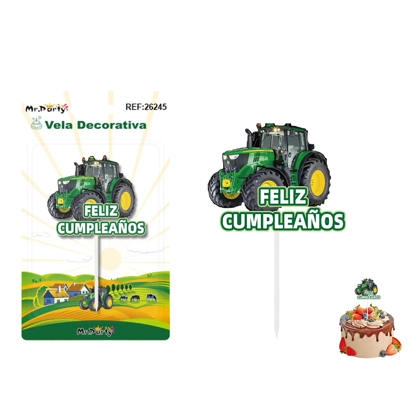 Vela decorativa de tractor de granja 5.2*6.4cm 1