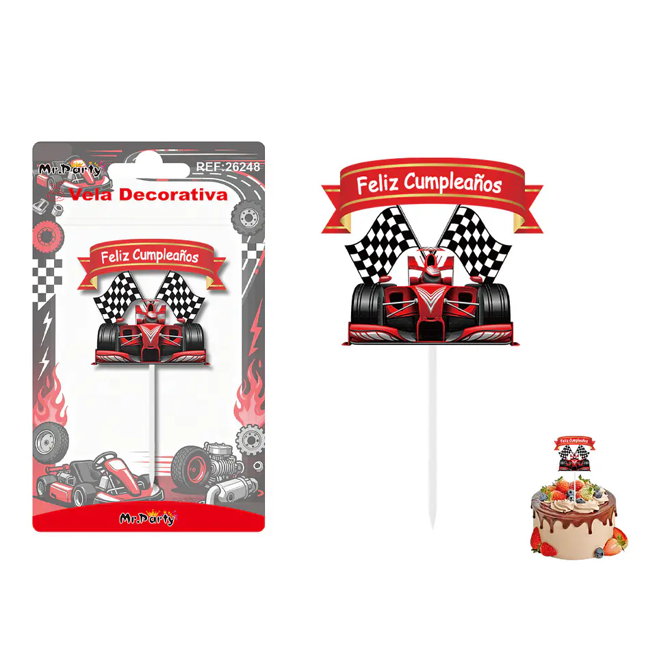 Vela decorativa de auto de carrera 5.5*6.5cm 1