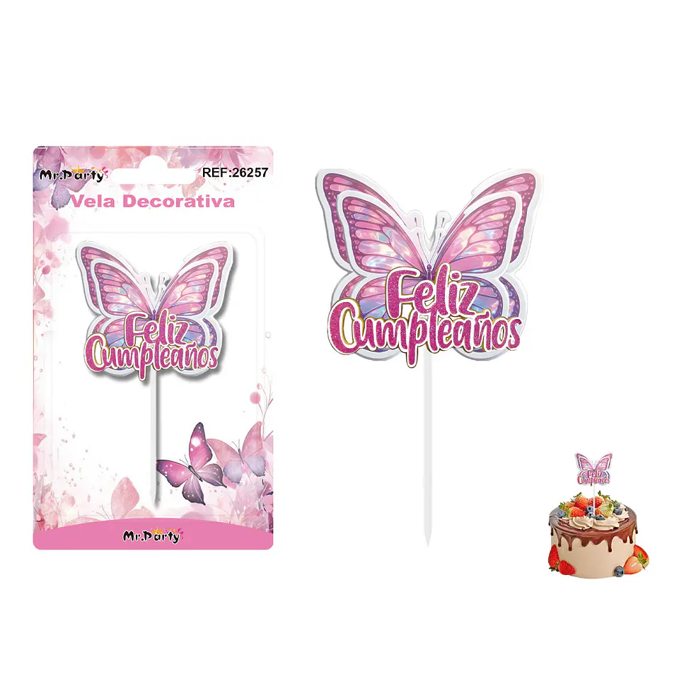Vela decorativa de mariposa 6.5*5.8cm 1