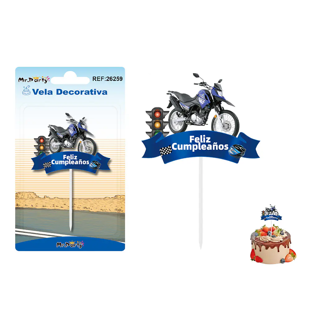 Vela decorativa de motocicleta 6.6*5cm