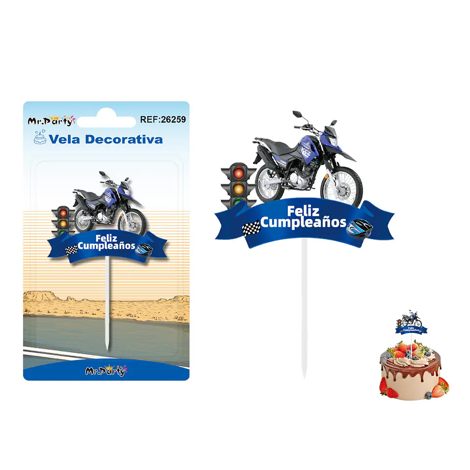 Vela decorativa de motocicleta 6.6*5cm 1