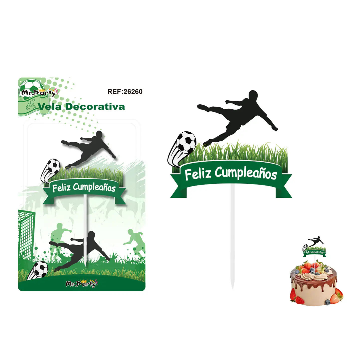 Vela decorativa de fútbol 6*5.2cm 1