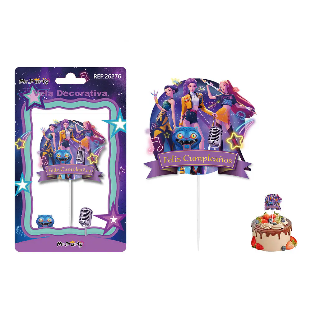 Vela decorativa de KPop Demon Hunters 7*6cm