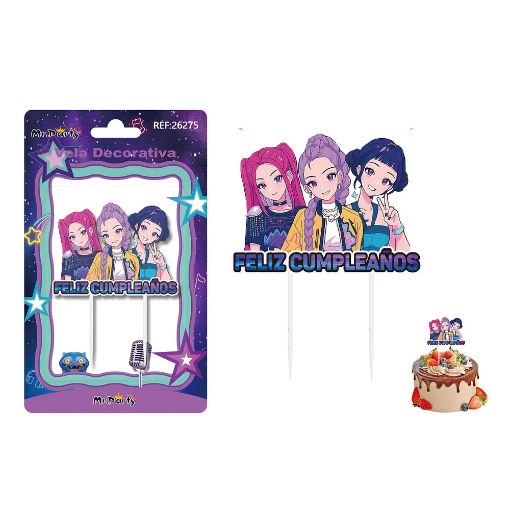 Vela decorativa de KPop Demon Hunters 7*5.2cm