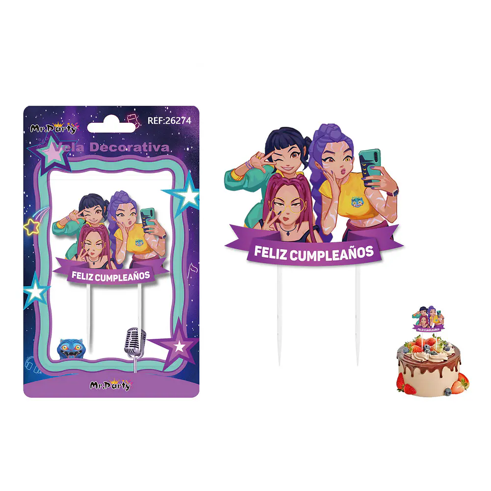 Vela decorativa de KPop Demon Hunters 7*5.2cm