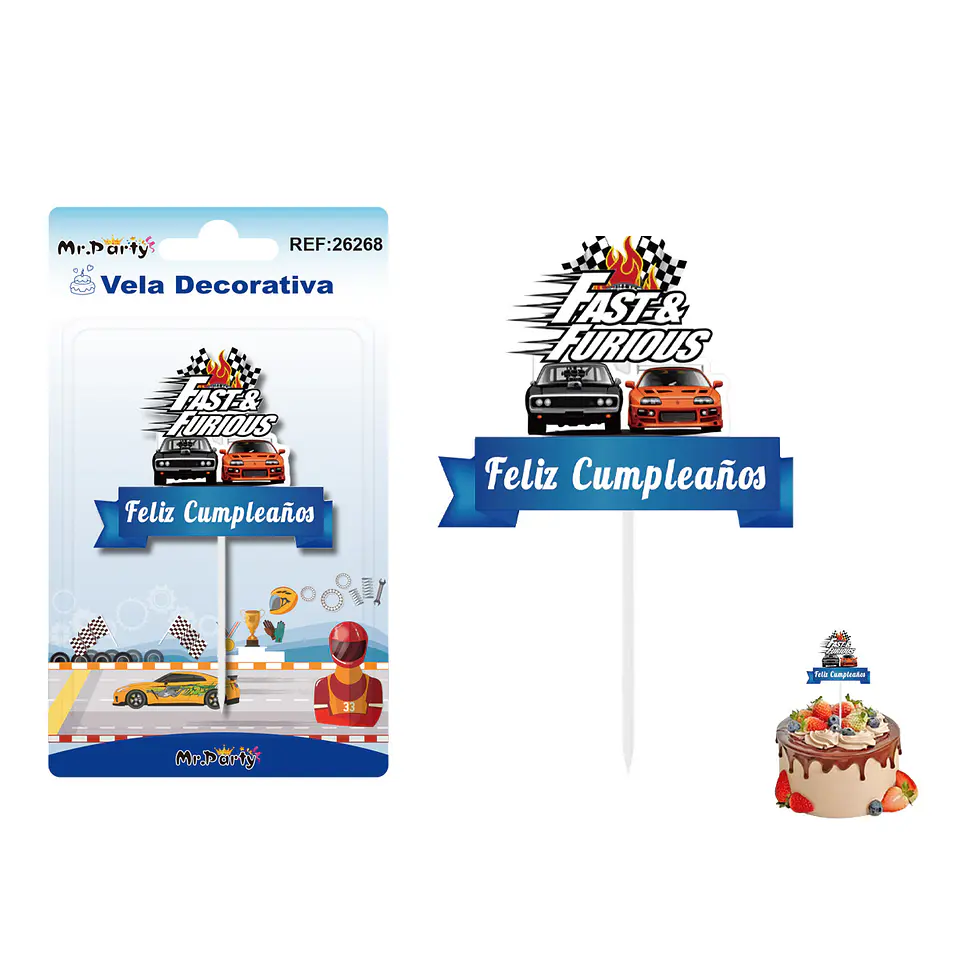 Vela decorativa de auto de carrera 6.3*5.3cm 1