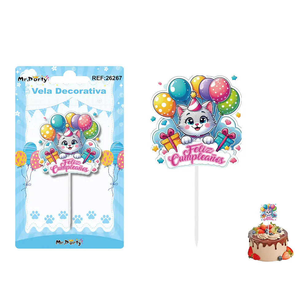 Vela decorativa de gato 6.2*6.3cm