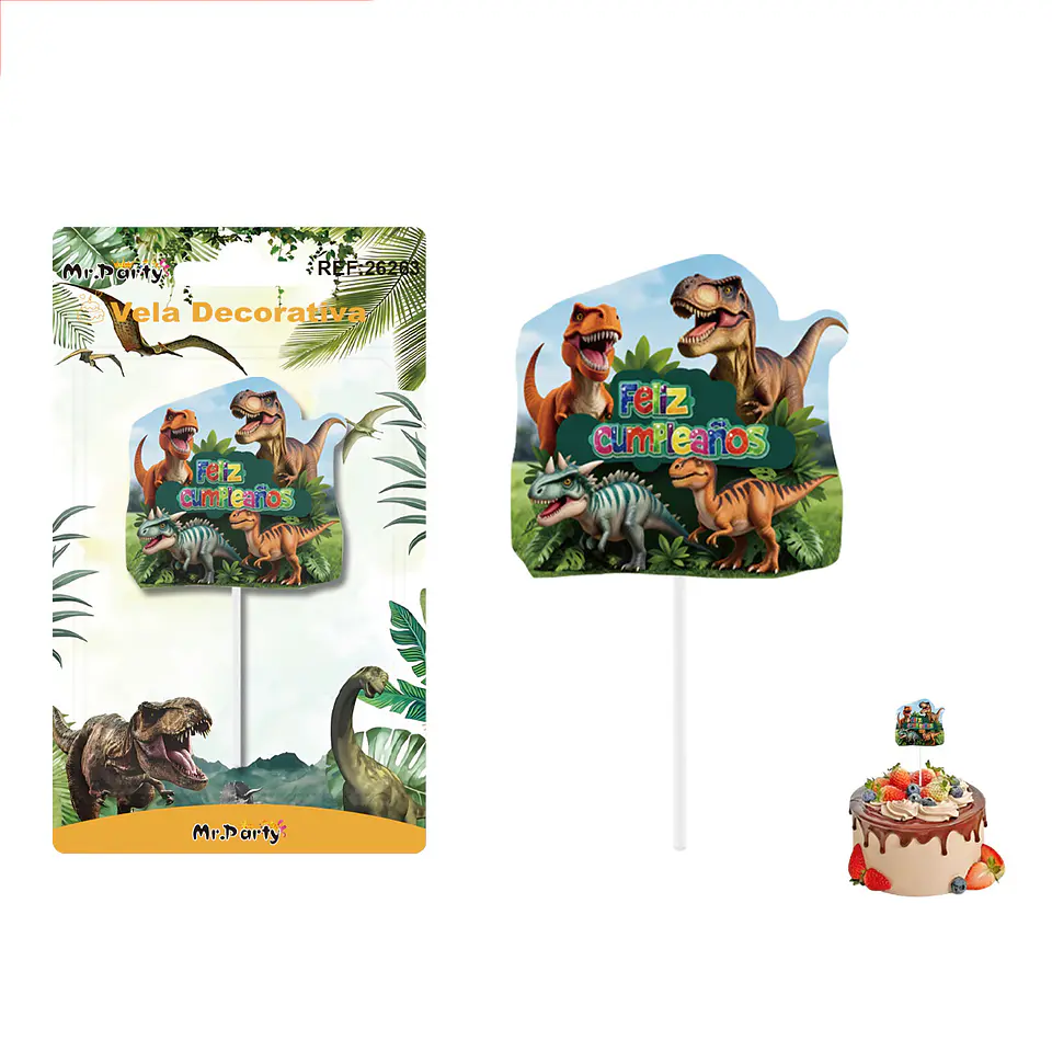 Vela decorativa de dinosaurio 6.2*6cm 1