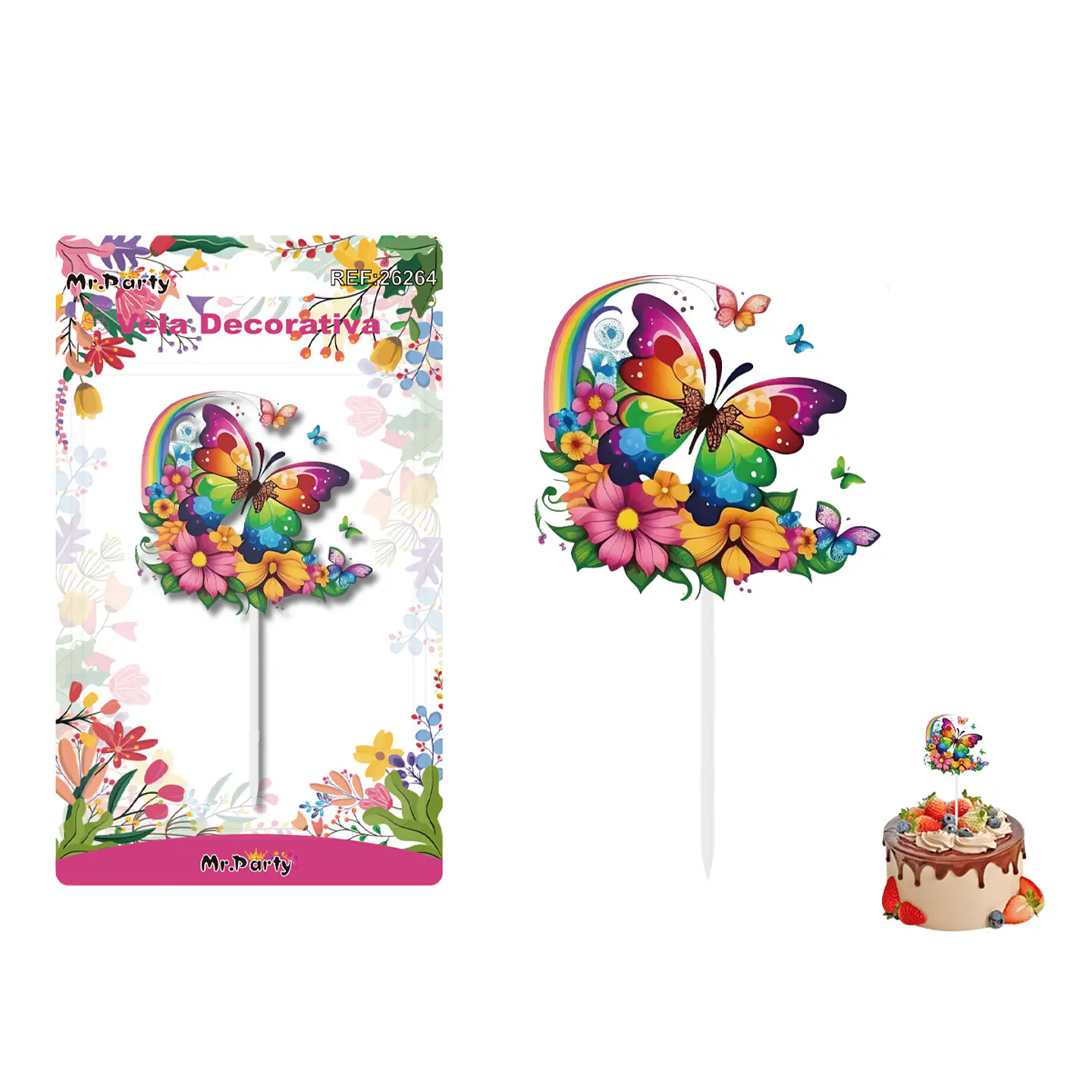 Vela decorativa de mariposa 6.3*6cm 1