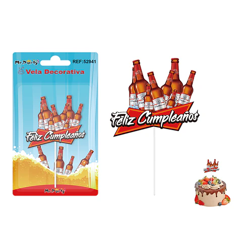Vela decorativa de botella de cerveza 6*5.5cm