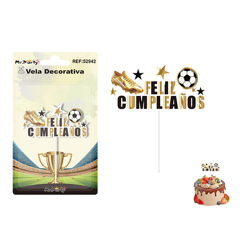 Vela decorativa de zapatilla deportiva y fútbol 6.5*3cm