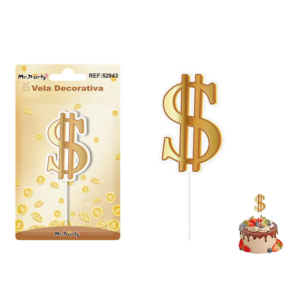Vela decorativa de dólar 5*6cm 1