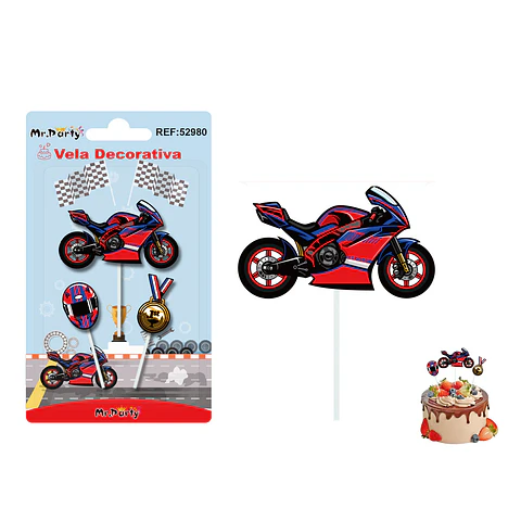 Vela decorativa de motocicleta 3pcs