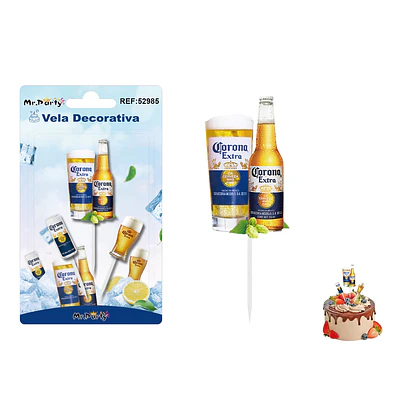 Vela decorativa de botella de cerveza 3pcs