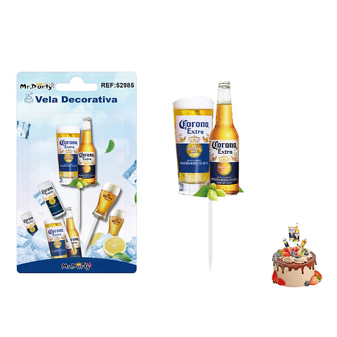 Vela decorativa de botella de cerveza 3pcs