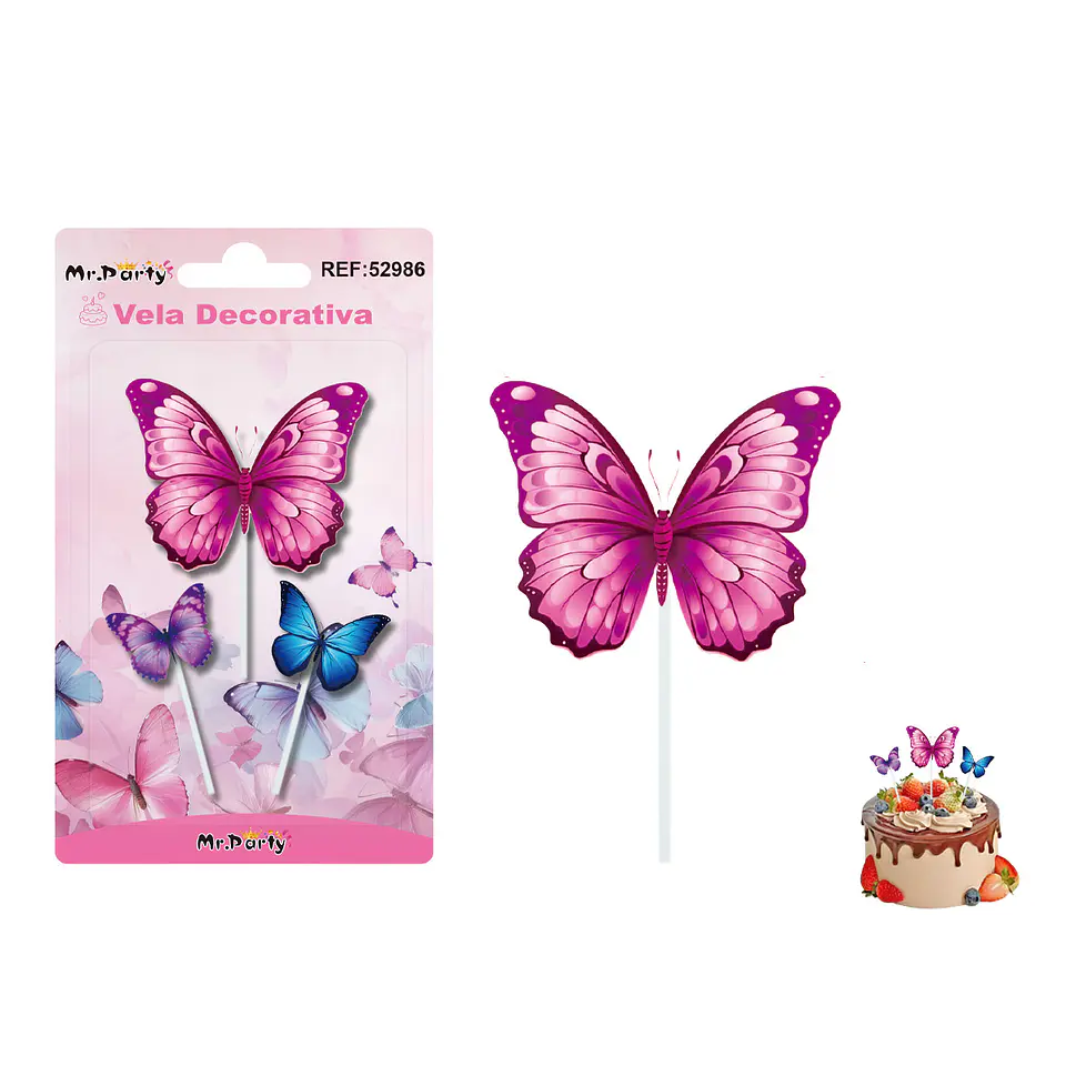 Vela decorativa de mariposa 3pcs 1