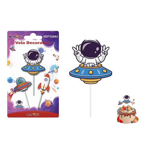 Vela decorativa de astronauta 3pcs