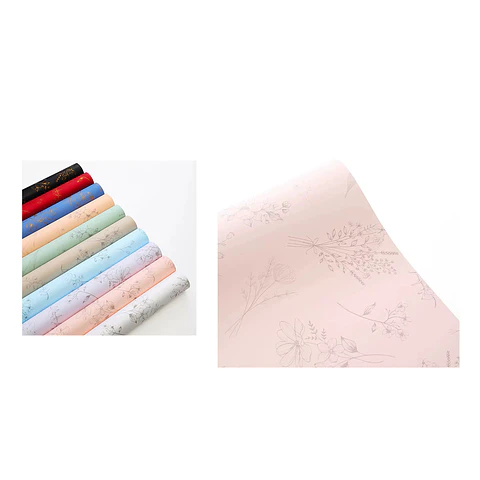 Papel coreano champán crema diseño floral 56*56CM 20PCS