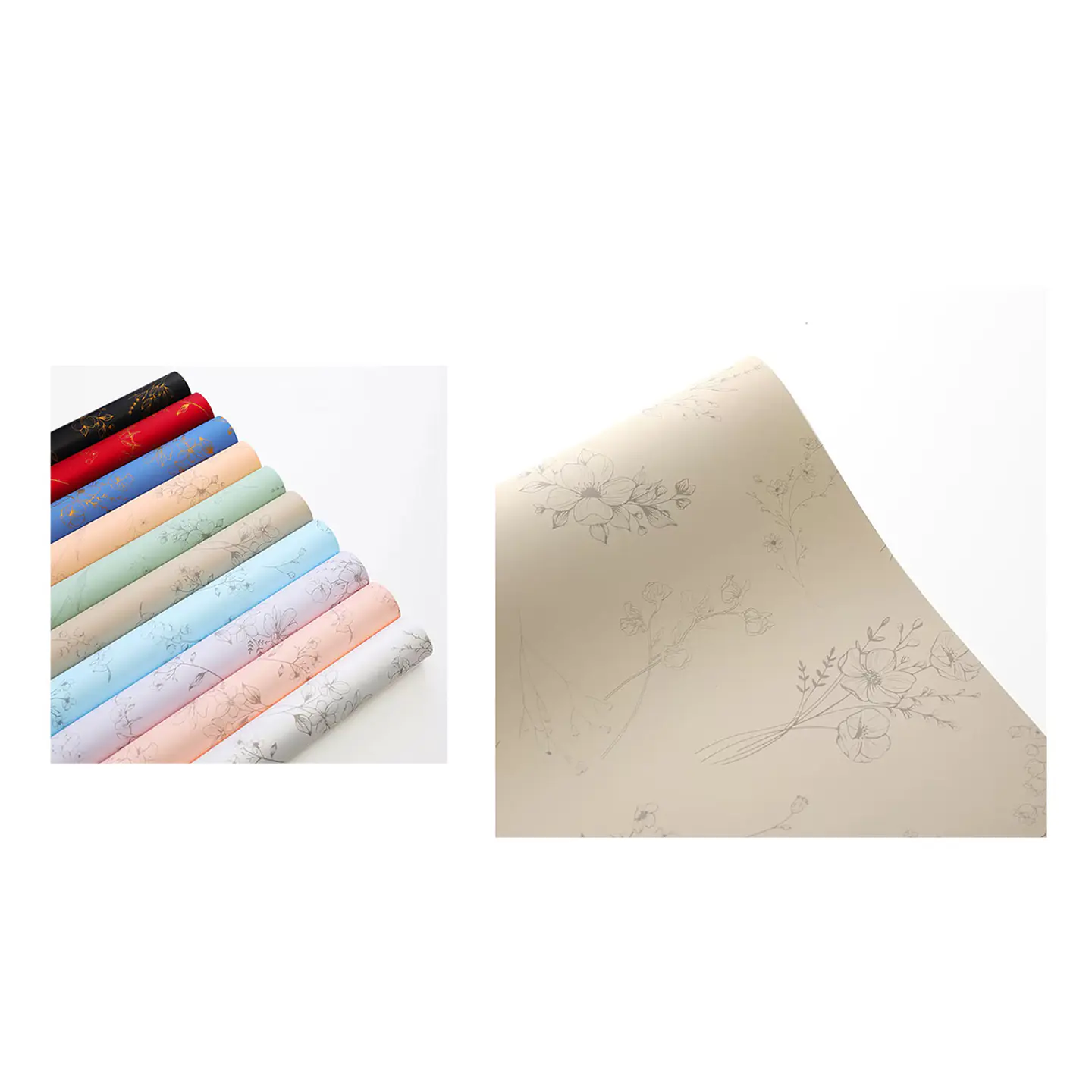 Papel coreano nude diseño floral 56*56CM 20PCS 1