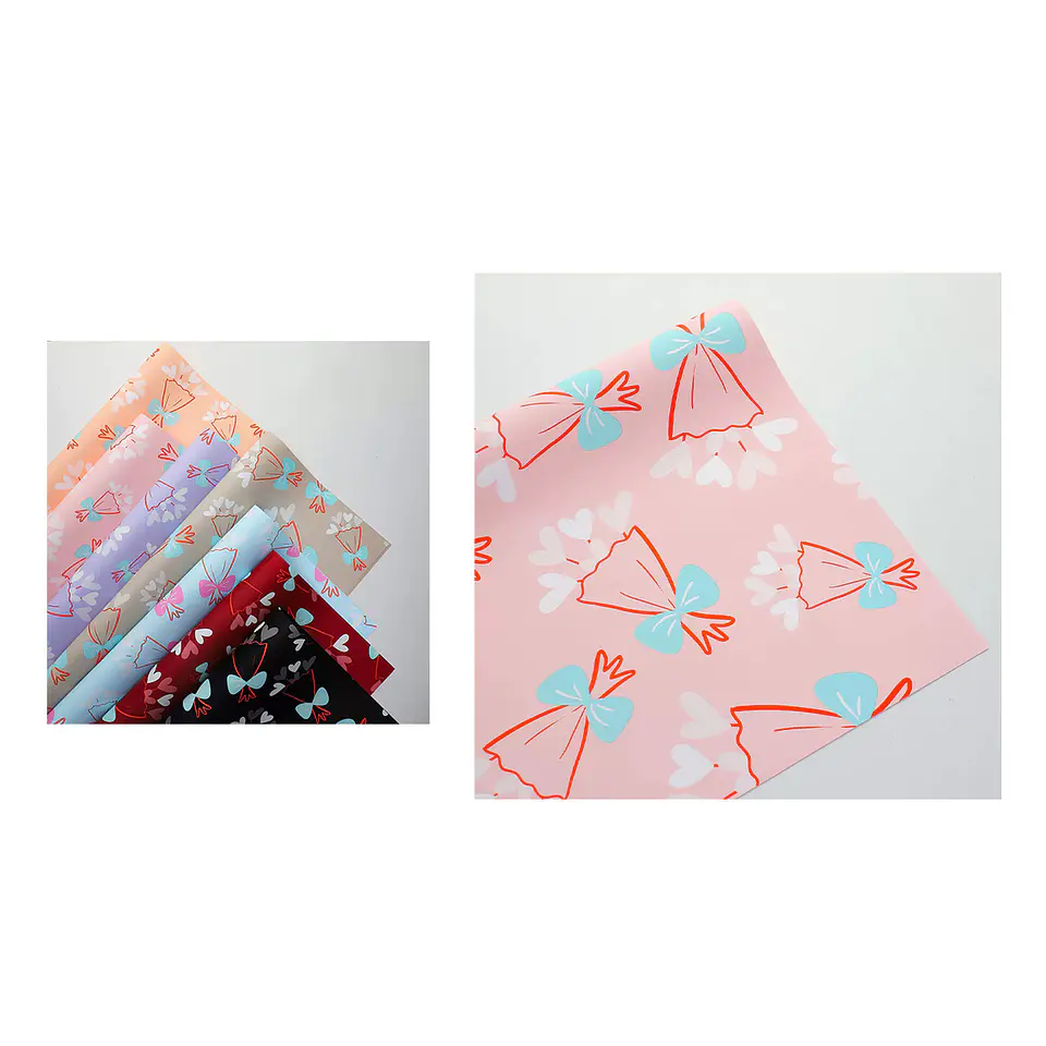 Papel coreano rosado pastel diseño ramos 56*56CM 20PCS 1