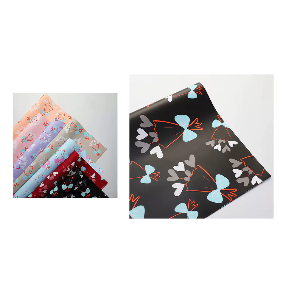 Papel coreano negro diseño ramos 56*56CM 20PCS 1