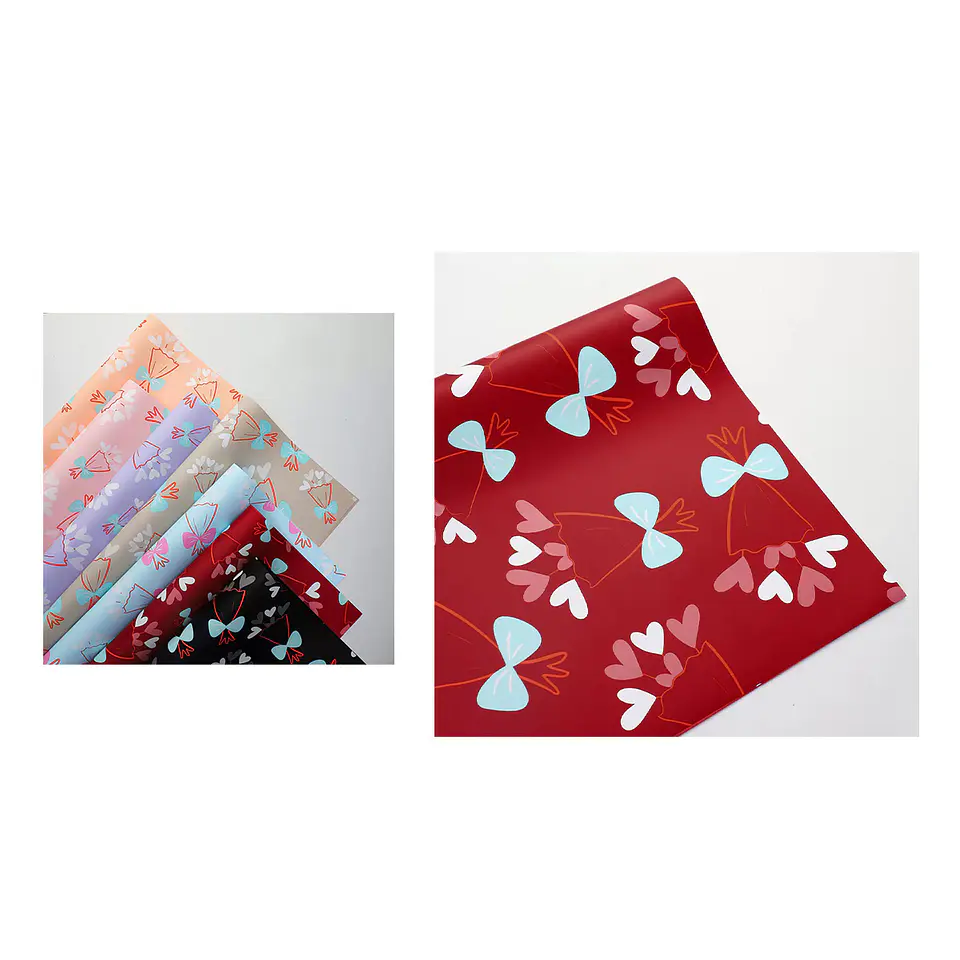 Papel coreano rojo mate diseño ramos 56*56CM 20PCS 1