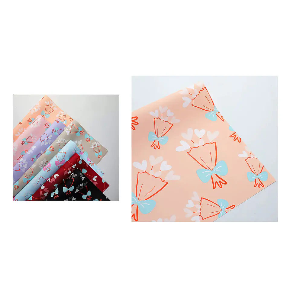 Papel coreano champán crema diseño ramos 56*56CM 20PCS 1