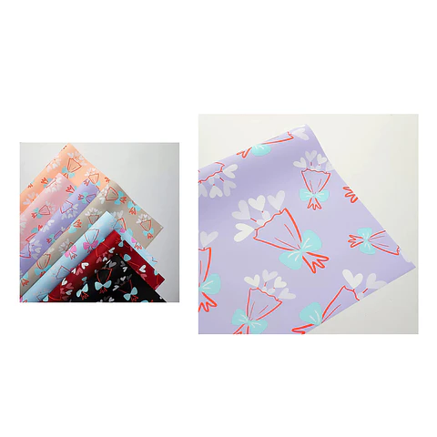 Papel coreano lila diseño ramos 56*56CM 20PCS