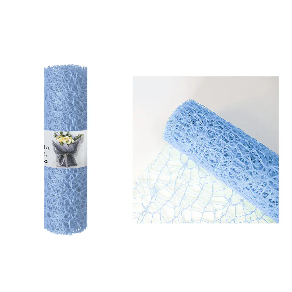 Malla jacquard azul turquesa para ramos de flores 48cm*3m 1