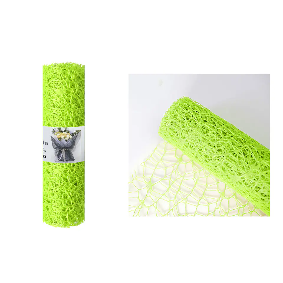 Malla jacquard verde manzana para ramos de flores 48cm*3m 1