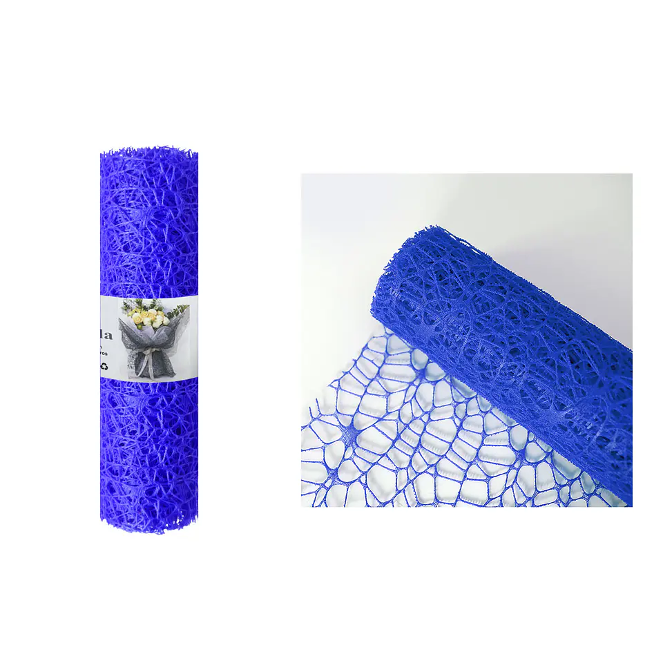 Malla jacquard azul para ramos de flores 24cm*3m 1