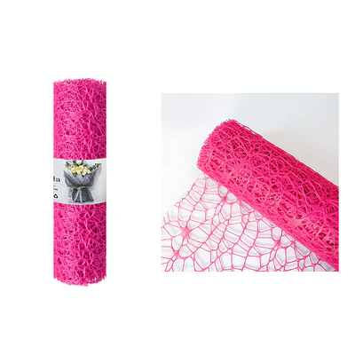 Malla jacquard fucsia para ramos de flores 24cm*3m