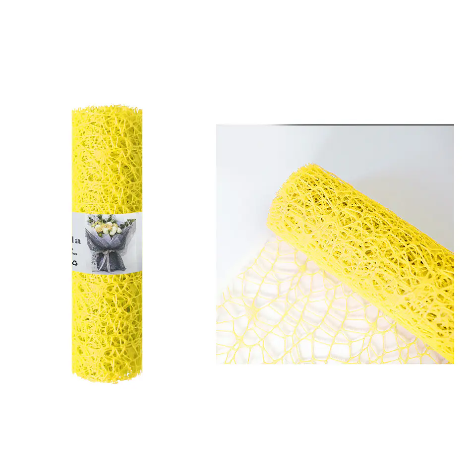 Malla jacquard amarillo para ramos de flores 24cm*3m 1
