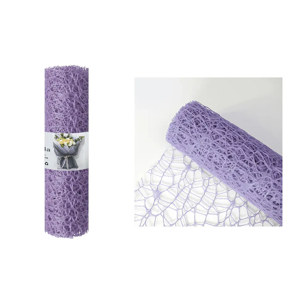 Malla jacquard violeta claro para ramos de flores 14cm*4.5m 1