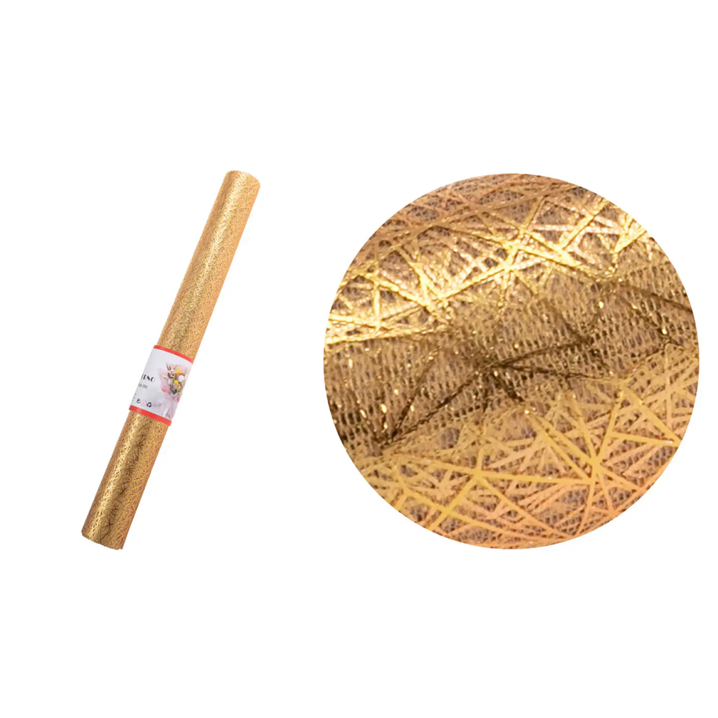 Malla telaraña dorada para ramos 48cm*3Y 1