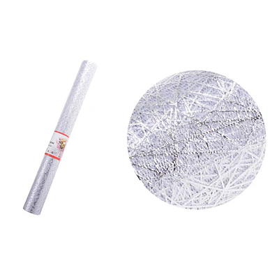 Malla telaraña blanca con plateado para ramos 48cm*3Y