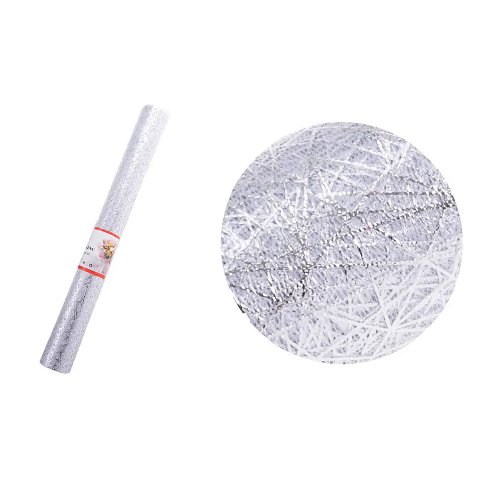 Malla telaraña blanca con plateado para ramos 48cm*3Y 1