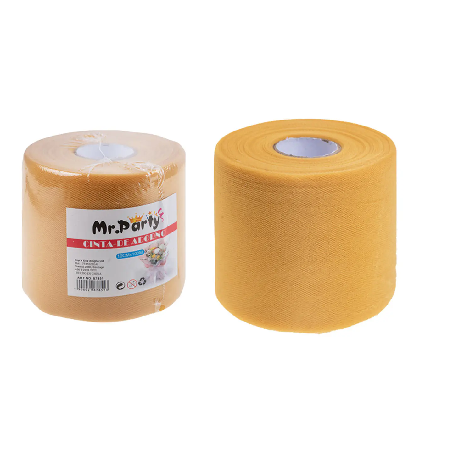Rollo de tul decorativo dorado 10cm*100m 1