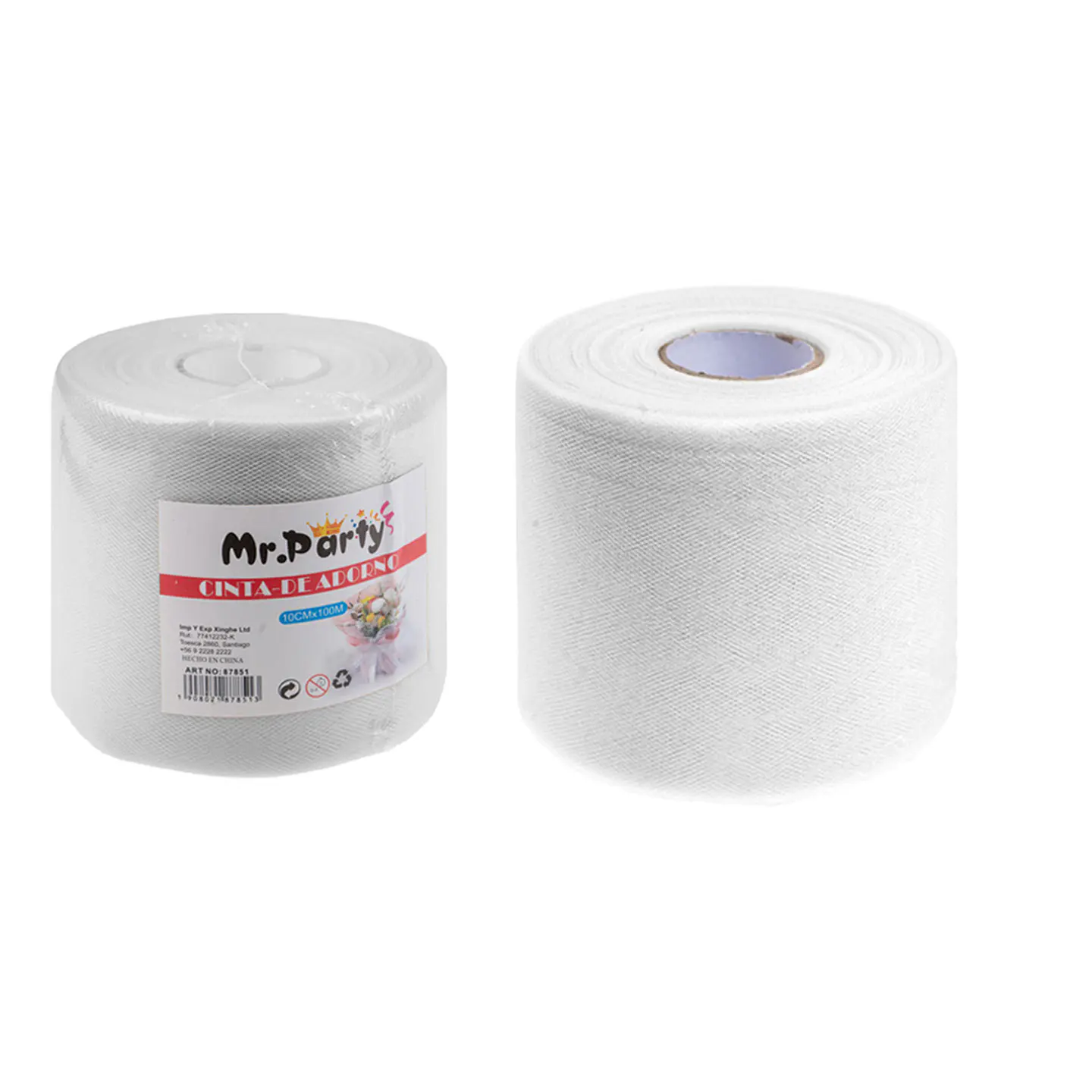 Rollo de tul decorativo blanco 10cm*100m 1
